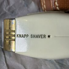Vintage 1938 Knapp Angled Electric Shaver In Deluxe Leather Case & Mirror Works picture