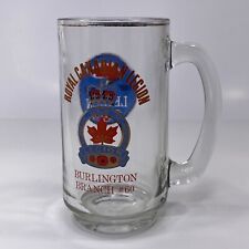 Vintage 1976 Canadian Legion Branch #60 Burlington Ontario 14oz Beer Mug Glass picture