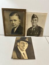 3 portraits vintage one with soldier picture