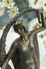 Art Nouveau Hand Made Roaring 20 Dancer Bronze Classic Artwork Sculpture Figure picture