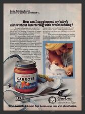 Gerber Strained Carrots Breast Feeding Mom 1980s Print Advertisement Ad 1980 picture