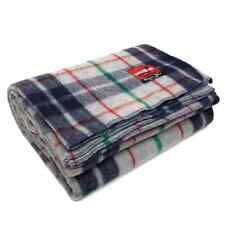Swiss Link Classic Wool Plaid Blanket Grey/Blue - 80% Wool -  picture