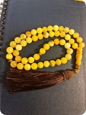 Genuine natural Baltic egg yolk amber butterscotch rosary misbaha 30 gr. Kahrman picture