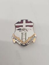 Vintage 6th Infantry Regiment Enamel Pin Unity Is Strength Safety Pin Back picture