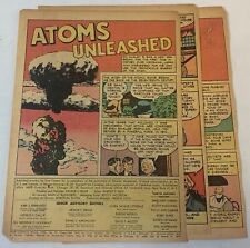 1946 five page cartoon story ~ ATOMS UNLEASHED Atomic Bomb ~ Einstein, Bohr picture