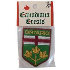 NEW - Vintage Canadiana Crests Ontario Canada Coat of Arms maple Souvenir Patch picture