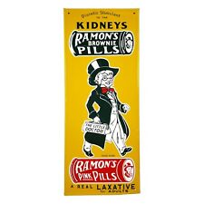 Ramon’s Brownie Pills Tin Embossed Sign Diuretic Stimulant Kidney & Laxative picture