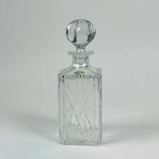 Vintage Atlantis Square Cut Crystal Whiskey Decanter W Stopper 10” W Label picture