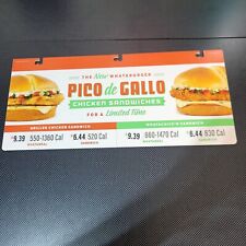 Whataburger Menu Board  Prop Pico de Gallo Lunch Order Marquee picture