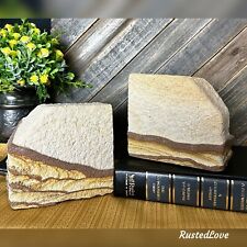 Book Ends Sandstone Vintage Rock Bookends Vintage Organic Stone Book Holders * picture