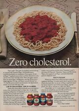 1982 Ragu Spaghetti Sauce Vintage Print Ad No Cholesterol Place Setting Italian picture