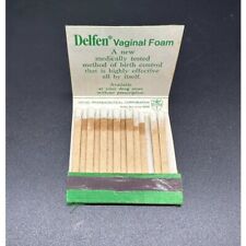 Vintage Matchbook Delfen Vaginal Foam Advertisement Pharmaceutical Birth Control picture