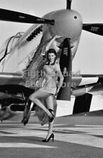 WW2 Picture Photo Avia Pin UP Nice retro woman 5881 picture
