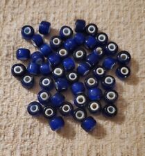 Jumbo Old Cobalt Blue White Heart African Trade Beads 50 Pc Limited Quantities  picture