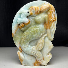 442g Natural Crystal Amazon Stone. Hand-carved Sea-maid .Underwater World. ZY picture