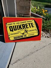 Original Vintage Quickrete Concrete Sign Metal Cement Gas Oil Soda Grocery  Nice picture