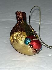 Vintage Wooden Wood Hand Painted Colorful Bird Ornament picture