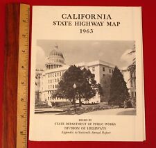 VINTAGE ORIGINAL 1963 CALIFORNIA STATE HIGHWAY TRAVEL TOURIST ROAD MAP  picture