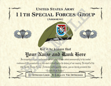 11th Special Forces Group (A) Personalized Art Print 8.5 x 11 (BADGE) picture