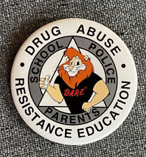 DARE Lion Drug Abuse Vintage Button Pin picture
