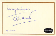 Sir John Hunt. Mt Everest leader. 5.25x3.5 card signed in blue ink. PSA/DNA COA picture