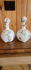 Matching Victorian Milk Glass Decanters With Lions and Lion Head Stoppers picture
