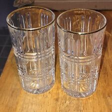 Two Vintage Crystal Glass Drinking Glasses ￼5 1/2” Tall #3 picture