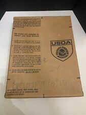 Vintage 1969 USDA Ground Beef School Lunch Program Shipping Cardboard Box RARE picture