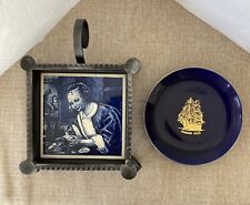Girl Eating Oysters Tile Metal Ash Tray? Trader Vic Small Plate Read Description picture