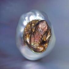 GIANT South Sea Baroque Pearl & Carved Mother-of-Pearl Shell Frog 5.41 g picture