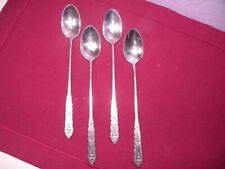 Set Of 4 Oneida Distinction Deluxe Stainless FLORAL BOUQUET Iced Tea Spoons GA4 picture