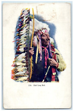1910 Chief Long Bull Embossed Chicago Illinois IL Posted Antique Postcard picture