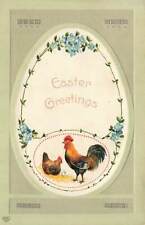 c1910 Chickens Inside Huge Egg Forget Me Nots Border Germany Easter P157 picture