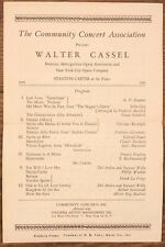 Vintage Walter Cassel Community New York Opera Singer Hand Signed Autograph  picture