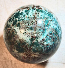 Malachite with little Cuprite in Quartz 95mm Stone Sphere for Decor or Gift 5257 picture