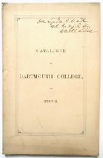 1868 Dartmouth College Catalogue - Hanover NH - Lyndon A Marsh Presentation Copy picture