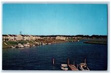 Joppatowne Maryland Postcard Rumsey Island Waterways With Boat Landings c1960's picture