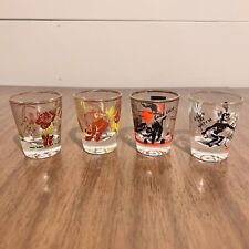Novelty Shot Glasses Naughty Jungle Bar Humor 1940s Retro Specialty Set of 4 picture