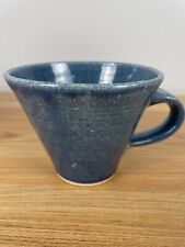 Pewabic Art Pottery Blue Mug / Cup Handmade Detroit Michigan 3.5