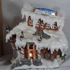 North Pole Place Lighted Christmas Winter House Store Tree Barn Snowman Wreaths picture