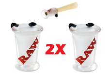 2 RAW Rolling papers Glass Tip CONE BRO Cigarette Holder Fits Pre or Hand Rolled picture
