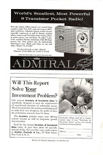 1959 Print Ad Admiral World's Smallest Most Powerful 8 Transistor Pocket Radio picture