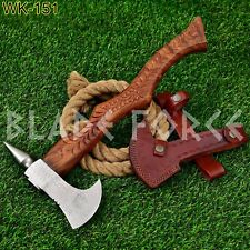Custom Handmade Carbon Steel Viking Axe Battle Camping Outdoor WK-151 picture
