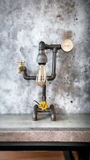 New rustic Industrial pipe style table with temp gauge, valve on/off switch picture