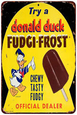 1940s Donald duck fudgi frost ice cream Vintage Look Reproduction metal sign TIN picture