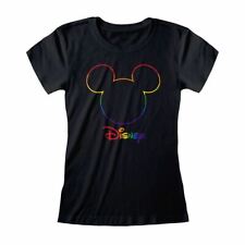 Women's Disney Mickey Mouse Rainbow Silhouette Fitted T-Shirt picture