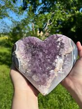 5lb XL Rare and Beautiful Purple Drusy Amethyst Agate Heart picture