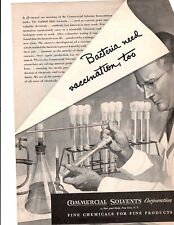 Commercial Solvents Corporation New York NY Print Ad Bacteria need vaccination  picture