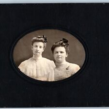 c1900s Tiskilwa, IL Two Young Ladies Oval Cabinet Card Photo Illinois Girls 2G picture