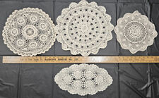 Lot of 4 Vintage Crocheted Lace Doilies DOILY Crochet picture